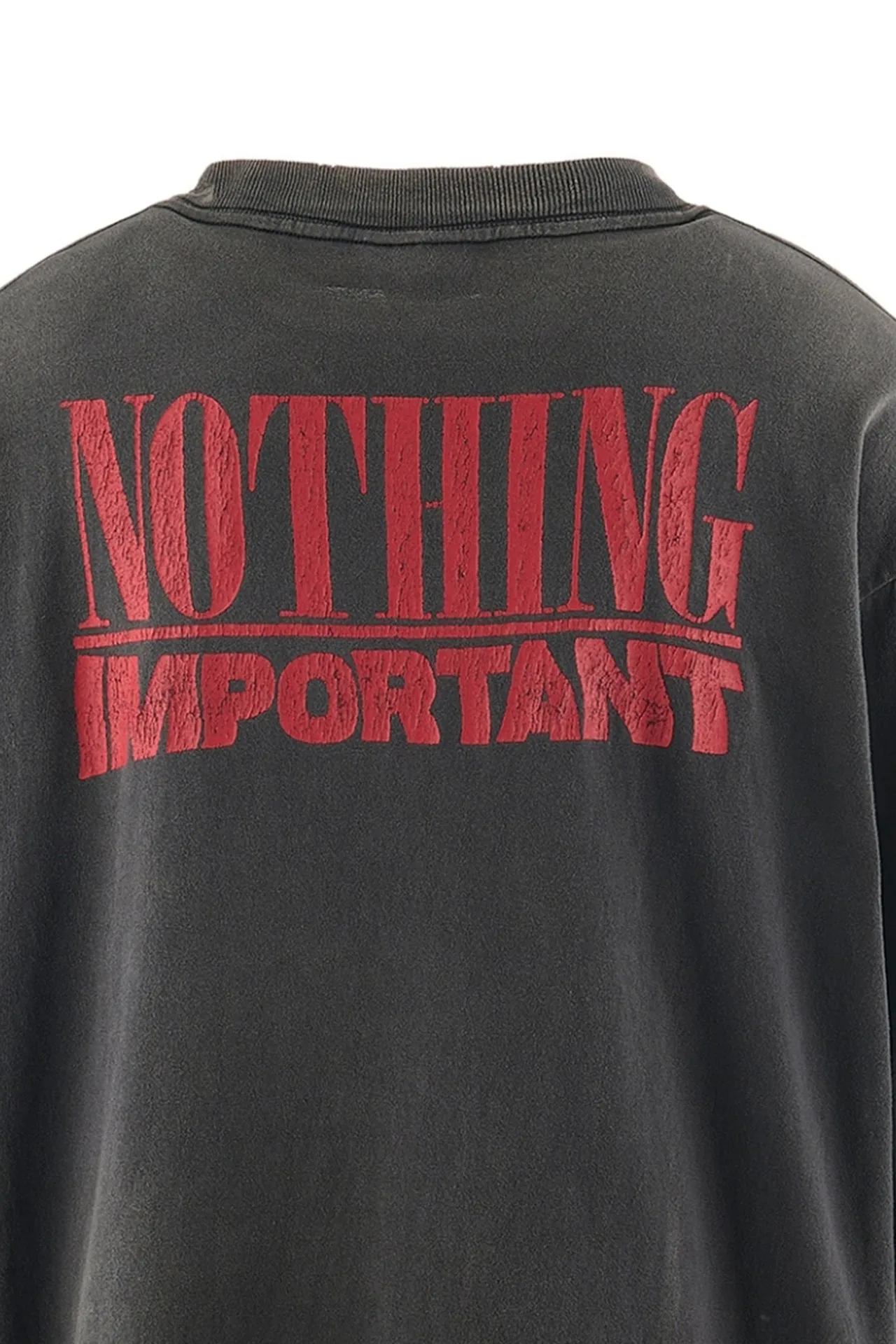SAINT Mxxxxxx × Kosuke Kawamura's latest joint model KK_LS TEE/NOTHING IMP/BLK Holy Infant tadpole distressed long sleeves, wash black S-XL, original consistent wash mark/angel mark, original factory grade crack print, distressed mottled effect, heavy wash water, water spray fading, fade repositioning, pure handmade complex grinding and hanging